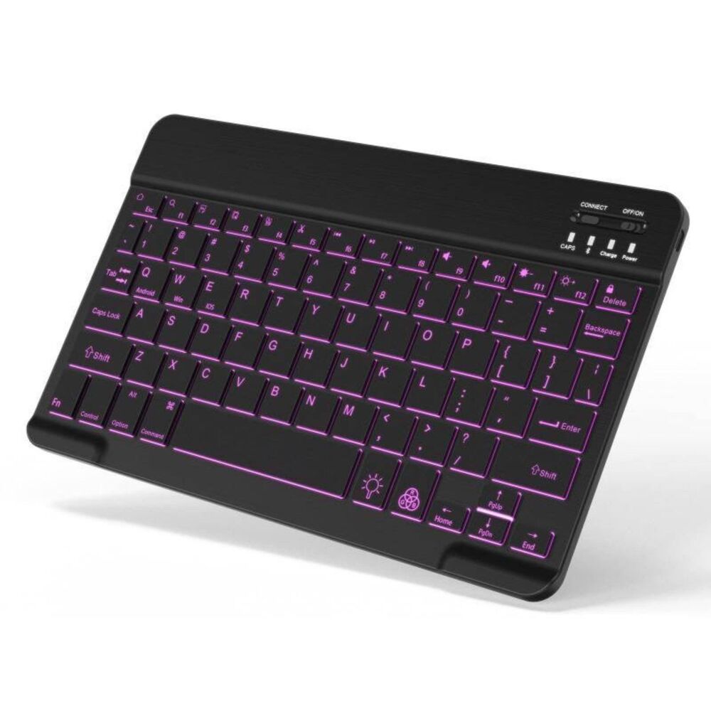 Backlit Bluetooth Keyboard Small Portable Wireless Rechargeable iPad Tablet